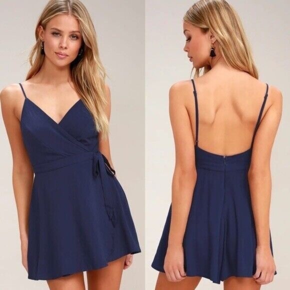 Favlux fashion Solid Color navy dark Blue  Romper Size L with adjustable s - Picture 2 of 9